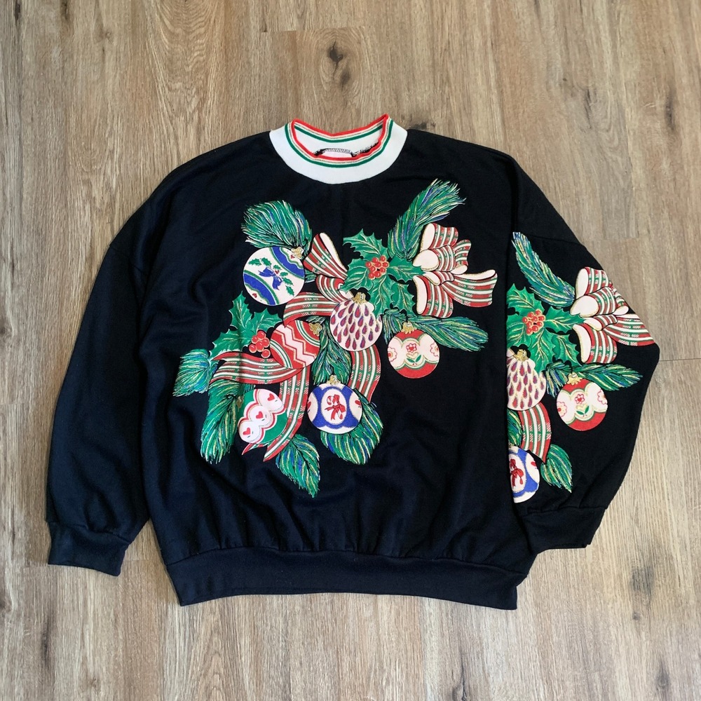 Vintage 90s Nut Cracker wreath ugly christmas sweater - size large womens
